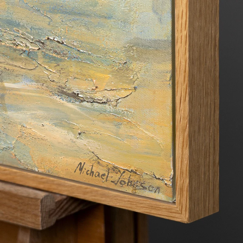 Handgemalte religiöses Bild „Weg zum Licht“ – Spirituelle Wandkunst mit Jesus am Meer