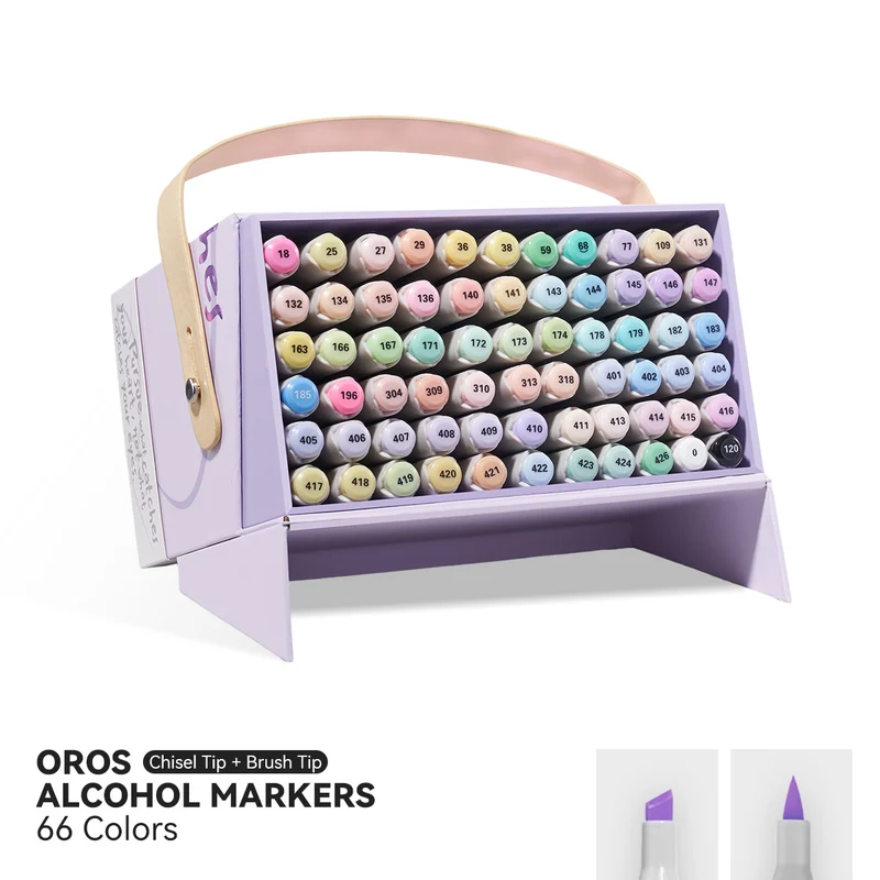 OROS 66 Alcohol Markers Pastel Colors Paint Markers Dual Tip