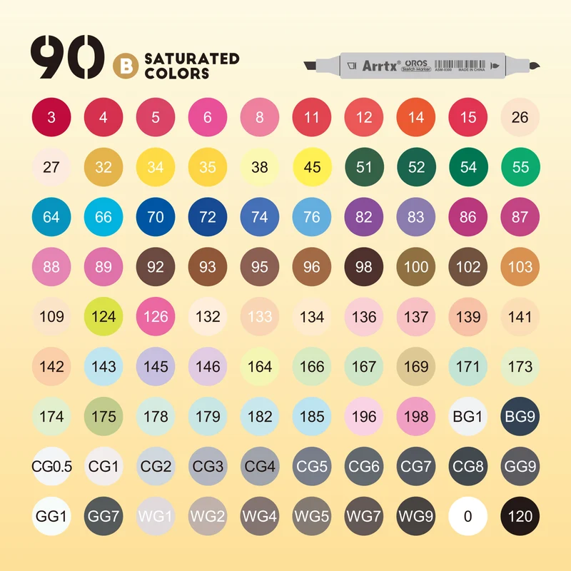 Arrtx OROS 90 Alcohol Markers Paint Markers Dual Tip