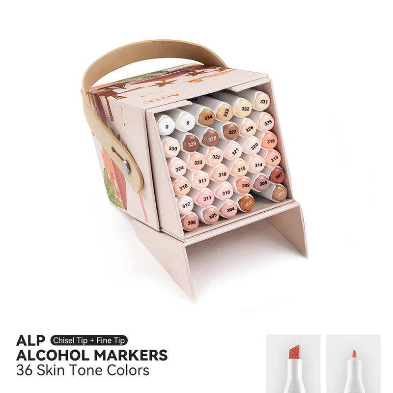 Arrtx ALP 36 Alcohol Markers Skin Tone Colors Paint Markers Dual Tip