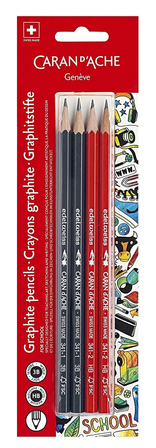 Graphite Pencil Set 2 x HB 2 x 3B