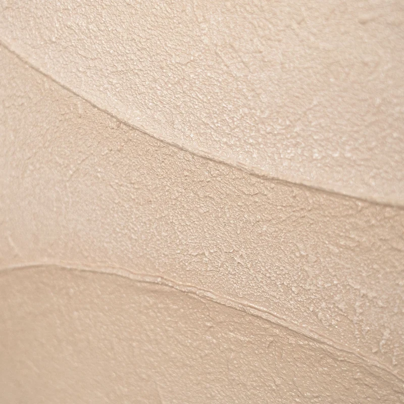 Abstraktes Rundes Gemälde „Ornamente des Windes“ – Wandkunst in Beige