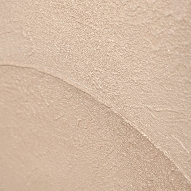 Abstraktes Rundes Gemälde „Ornamente des Windes“ – Wandkunst in Beige