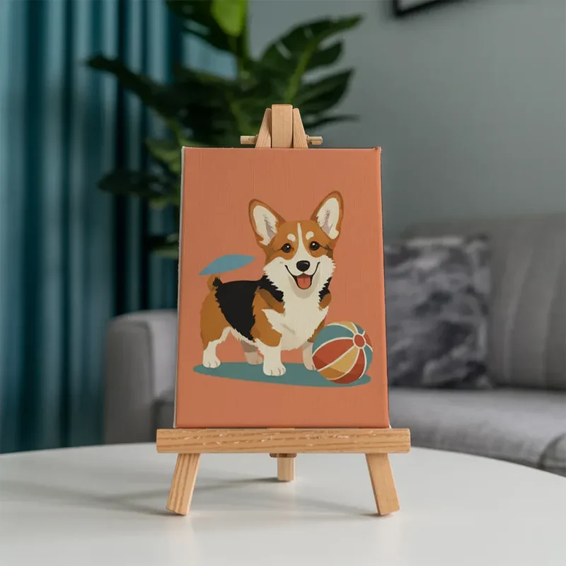Malen nach Zahlen – 6 Mini-Gemälde - Retro Hundetage