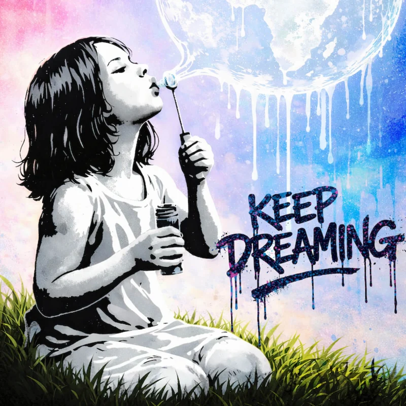 Aluminiumbild Keep Dreaming Quadrat