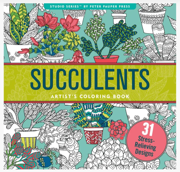 Succulents Artist's Colouring Book