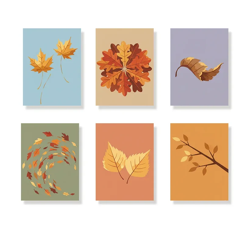 Malen nach Zahlen – 6 Mini-Gemälde - Flüsternde Herbstblätter