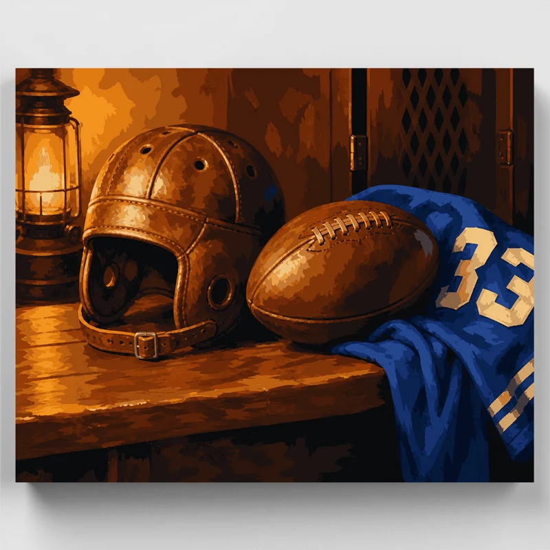 Vintage Gridiron Locker - Paint by Numbers Kit