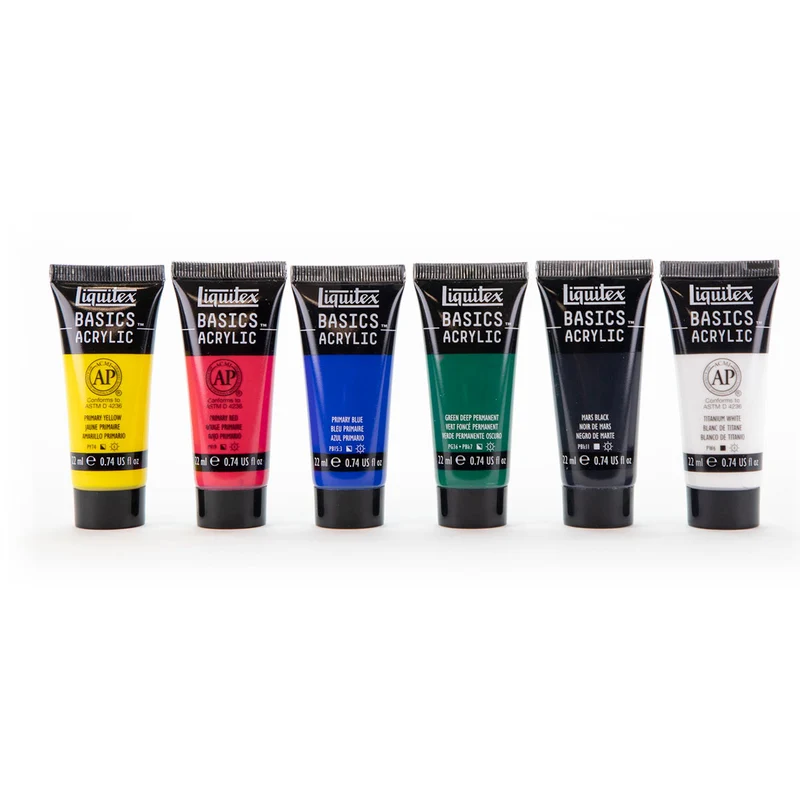 Liquitex - Basics Acrylic Paint Set 6X22ml Primary Set