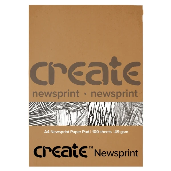 Create - Newsprint A4 49GSM 100 Sheets - Bound