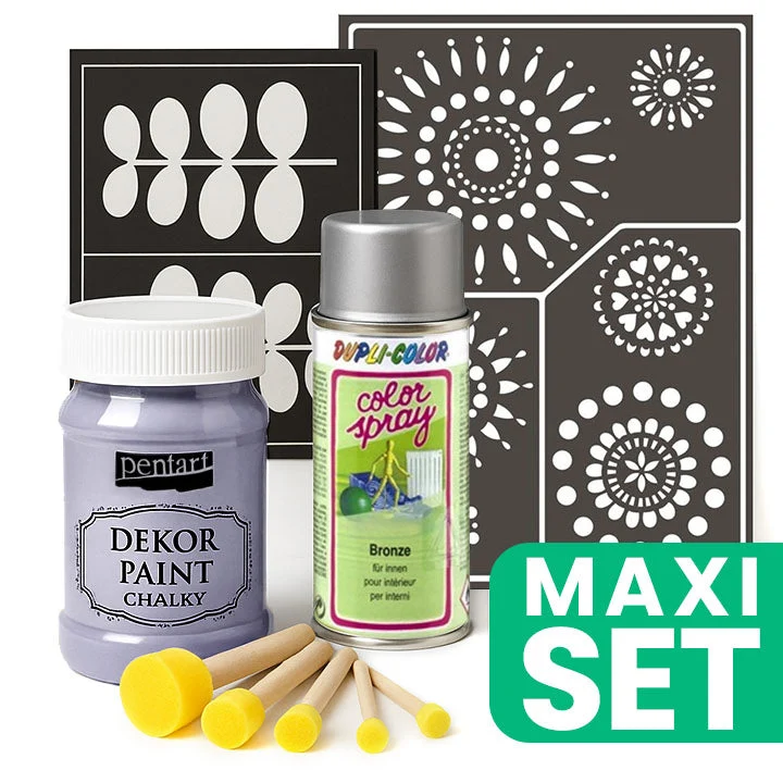 Furniture Renovation Set with Silver Spray Paint - Light Lilac