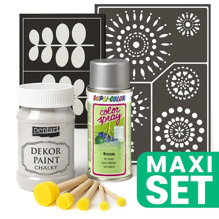 Furniture Renovation Set with Silver Spray Paint - Cream White