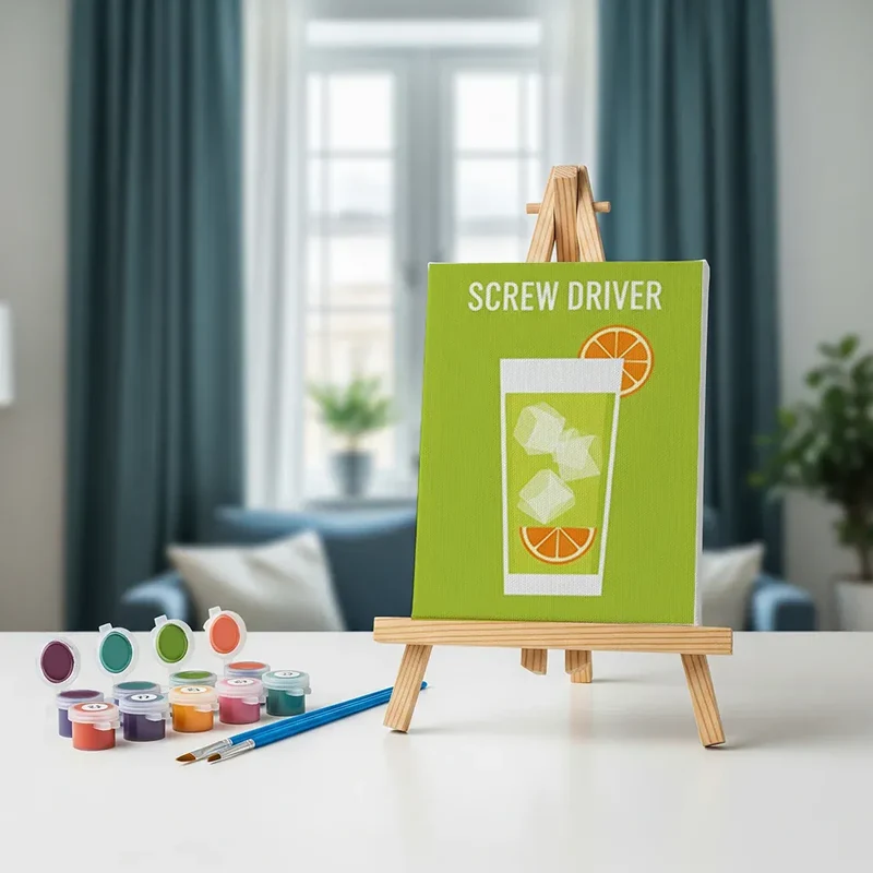 Malen nach Zahlen – 6 Mini-Gemälde - Cocktailkollektion