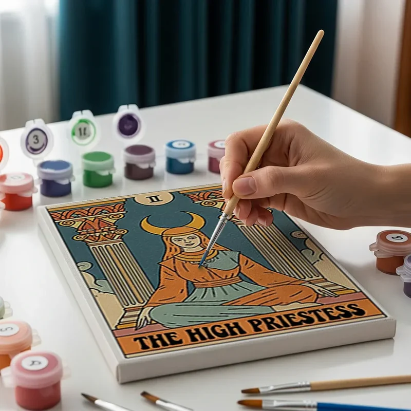 Malen nach Zahlen – 6 Mini-Gemälde - Tarot Vibe Kollektion