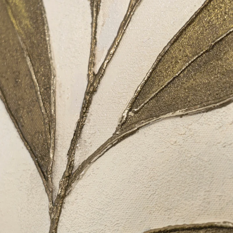 Moderne Wanddeko „Flüstern des Laubs“ – Naturgemälde auf Leinwand mit Rahmen
