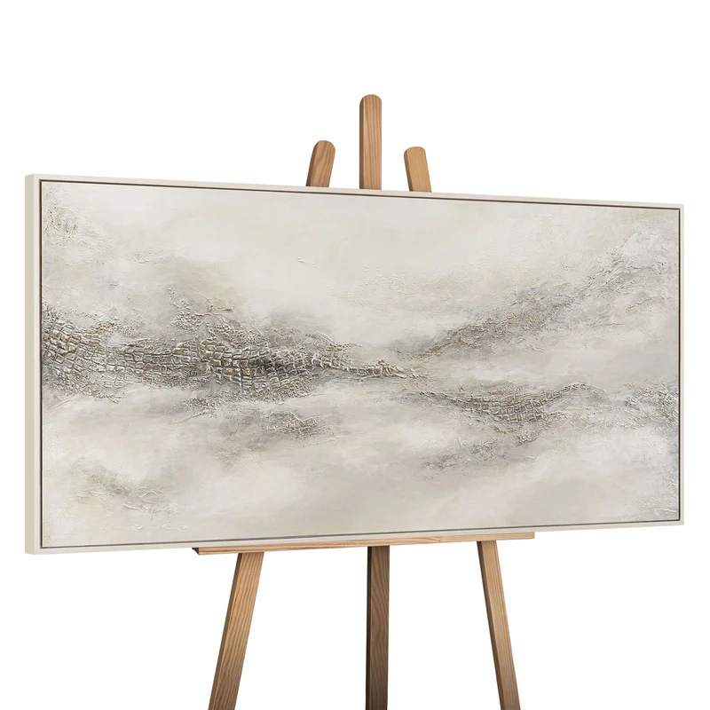 Gemälde Handgemalt mit Rahmen „Nebulöse Ferne“ – Moderne Abstrakte Kunst