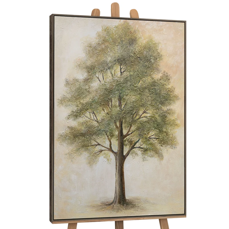 Handgemalte Acrylmalerei „Baum der Kontemplation“ – Wandkunst mit Baum Motiv