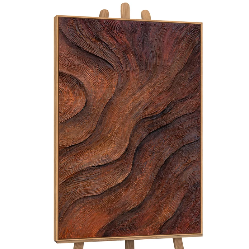 Handgemalte Abstrakte Bild „Atem des Baumes“ - Acrylmalerei mit Rahmen