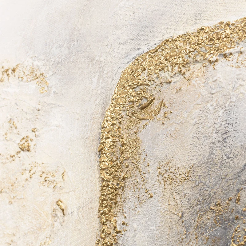 Handgemalte Kunst auf Leinwand „Goldene Aura“ – Abstrakte Gemälde mit Rahmen