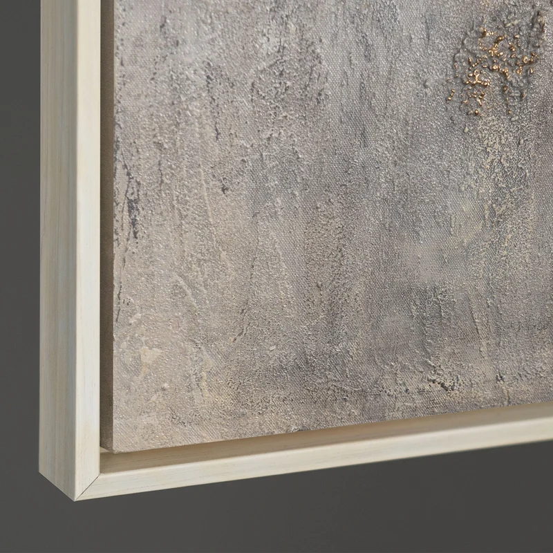 Handgemalte Kunst auf Leinwand „Goldene Aura“ – Abstrakte Gemälde mit Rahmen