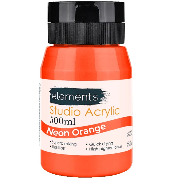 Elements 500ml Acrylic Neon Orange