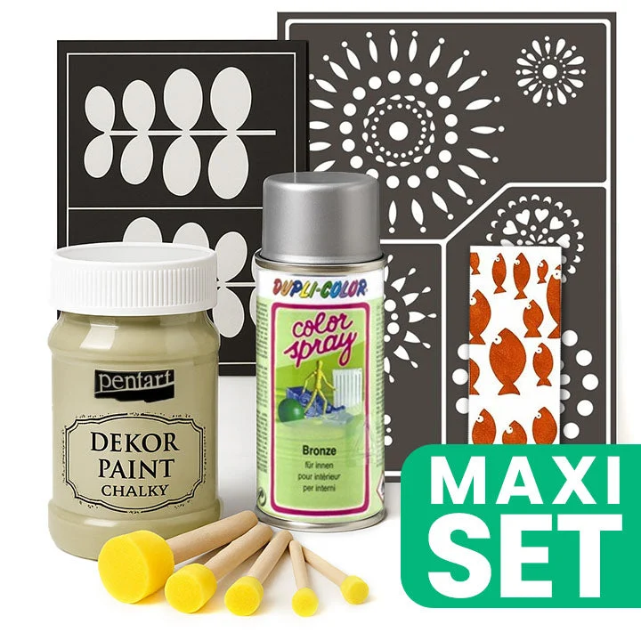 Furniture Renovation Set with Silver Spray Paint - Ivory