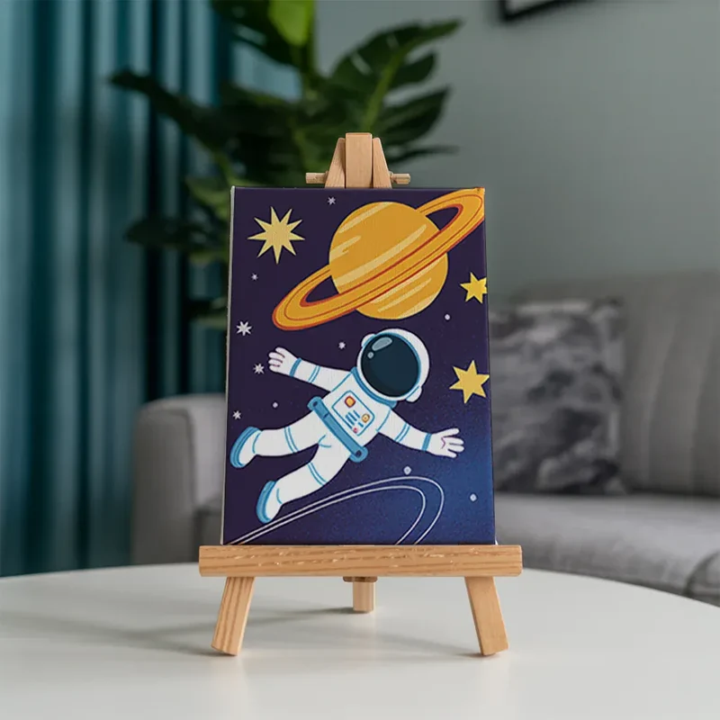 Malen nach Zahlen – 6 Mini-Gemälde - Kleine Astronauten