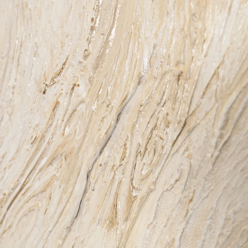 Gemälde mit Rahmen „Baumstrom“ – Abstrakte Kunst in Beige und Creme