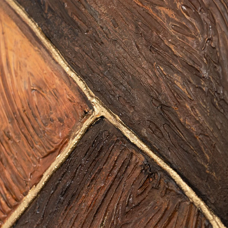 Abstraktes Gemälde „Geometrie des Goldes“ – Moderne Wandkunst mit Rahmen