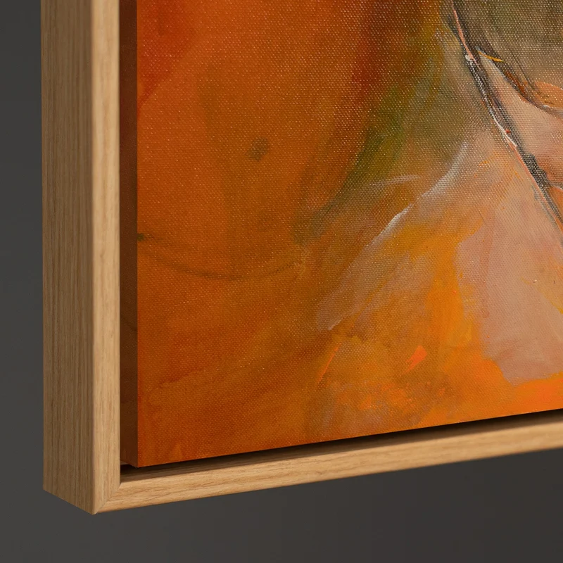 Handgemaltes Acrylbild mit Rahmen „Herbsttanz“ – Abstrakte Kunst in warmen Farbtönen