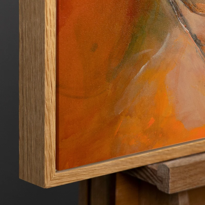 Handgemaltes Acrylbild mit Rahmen „Herbsttanz“ – Abstrakte Kunst in warmen Farbtönen