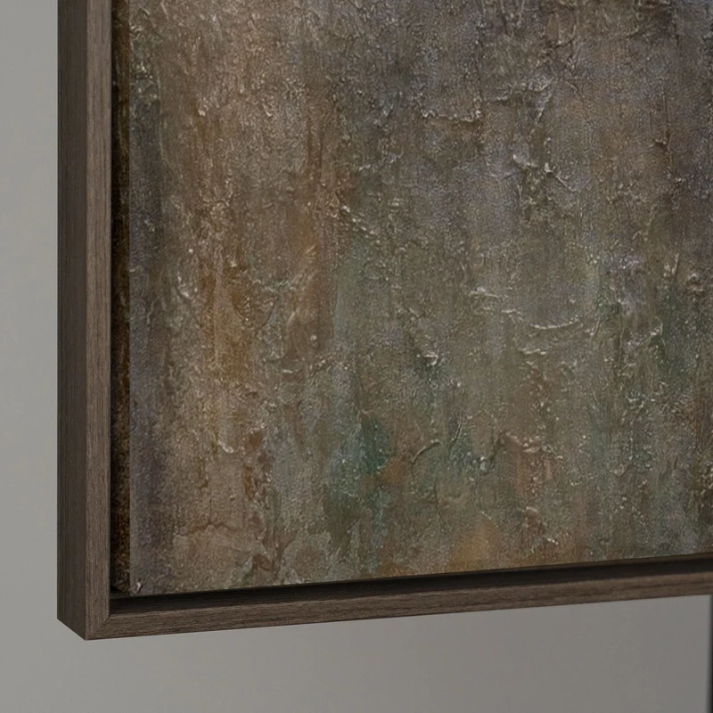 Handgemalte Wandkunst „Wärme des Universums“ – Moderne Acrylmalerei mit Goldakzenten