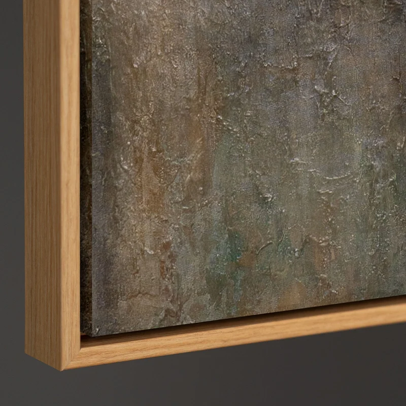 Handgemalte Wandkunst „Wärme des Universums“ – Moderne Acrylmalerei mit Goldakzenten