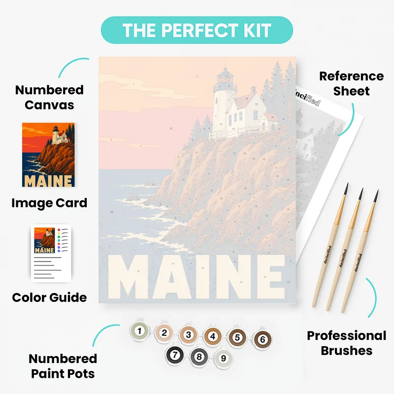 Bass Harbor Lighthouse - Paint by Numbers Kit
