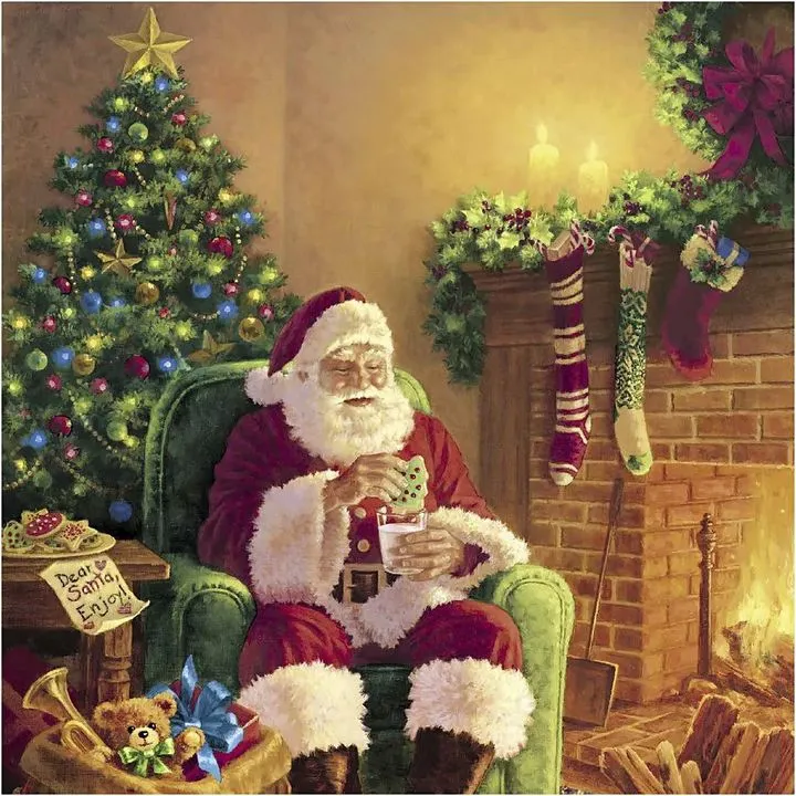 Decoupage Napkins Santa at Home