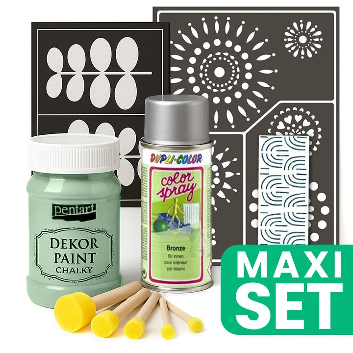 Furniture Renovation Set with Silver Spray Paint - Pistachio