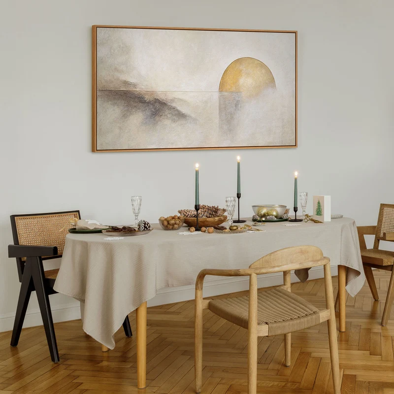 Handgemaltes Acrylbild auf Leinwand „Horizontlinie“ – Moderne Wandkunst für Wohnzimmer