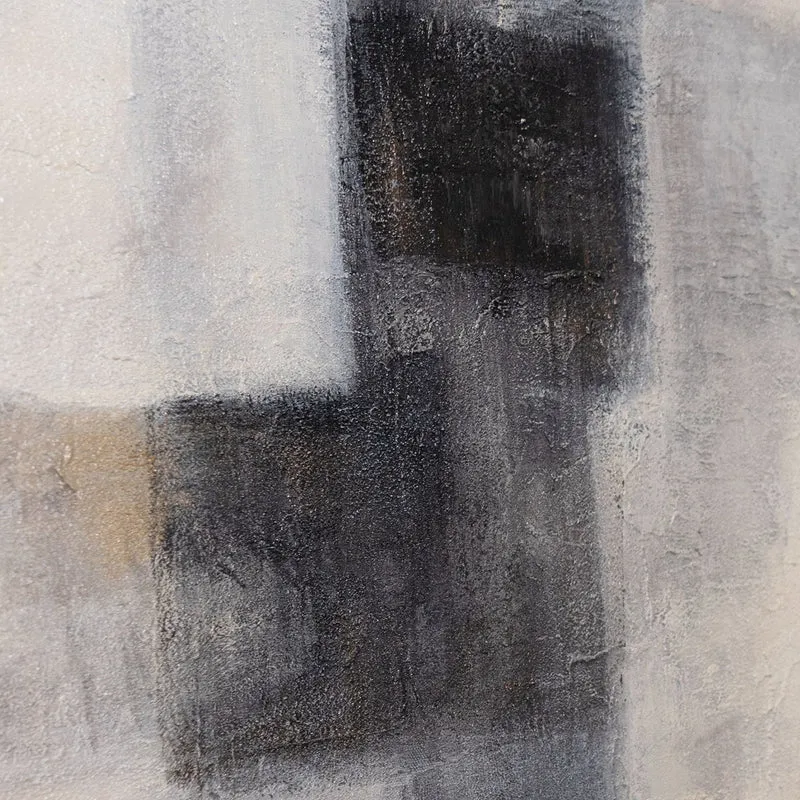 Handgemalte Wandkunst „Geisterhaftes Licht“ – Strukturierte Malerei modern mit Rahmen