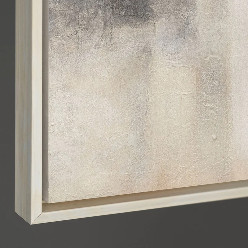 Handgemalte Wandkunst „Geisterhaftes Licht“ – Strukturierte Malerei modern mit Rahmen