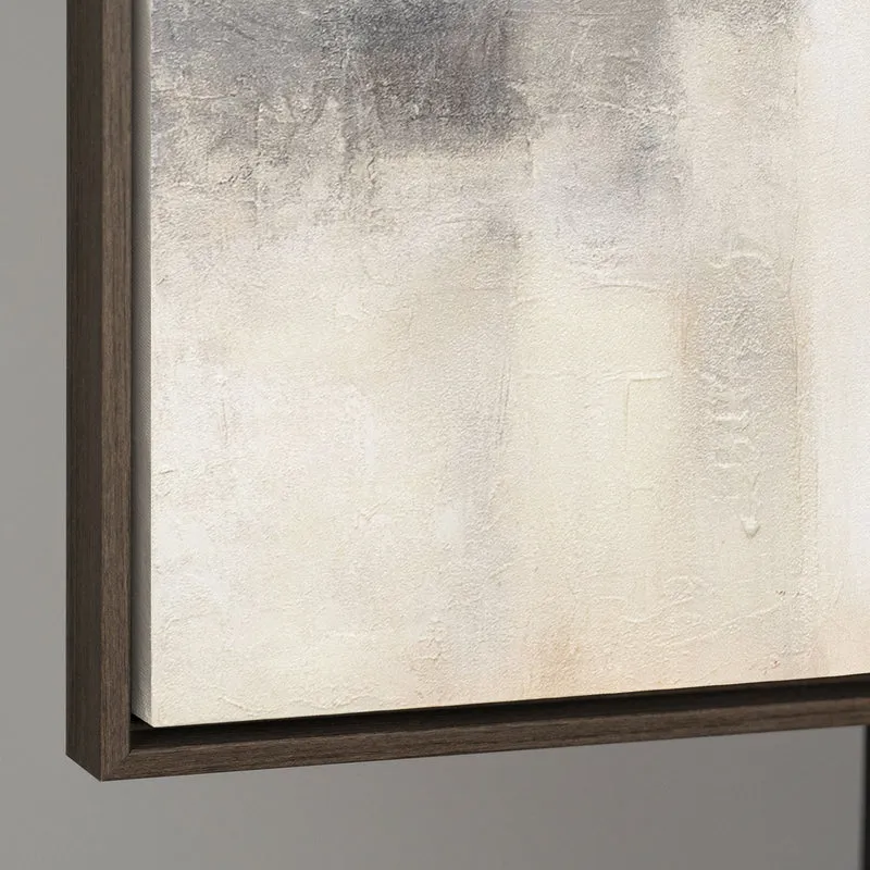 Handgemalte Wandkunst „Geisterhaftes Licht“ – Strukturierte Malerei modern mit Rahmen