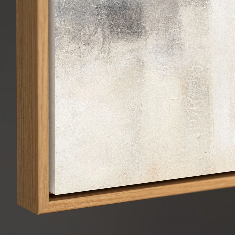 Handgemalte Wandkunst „Geisterhaftes Licht“ – Strukturierte Malerei modern mit Rahmen