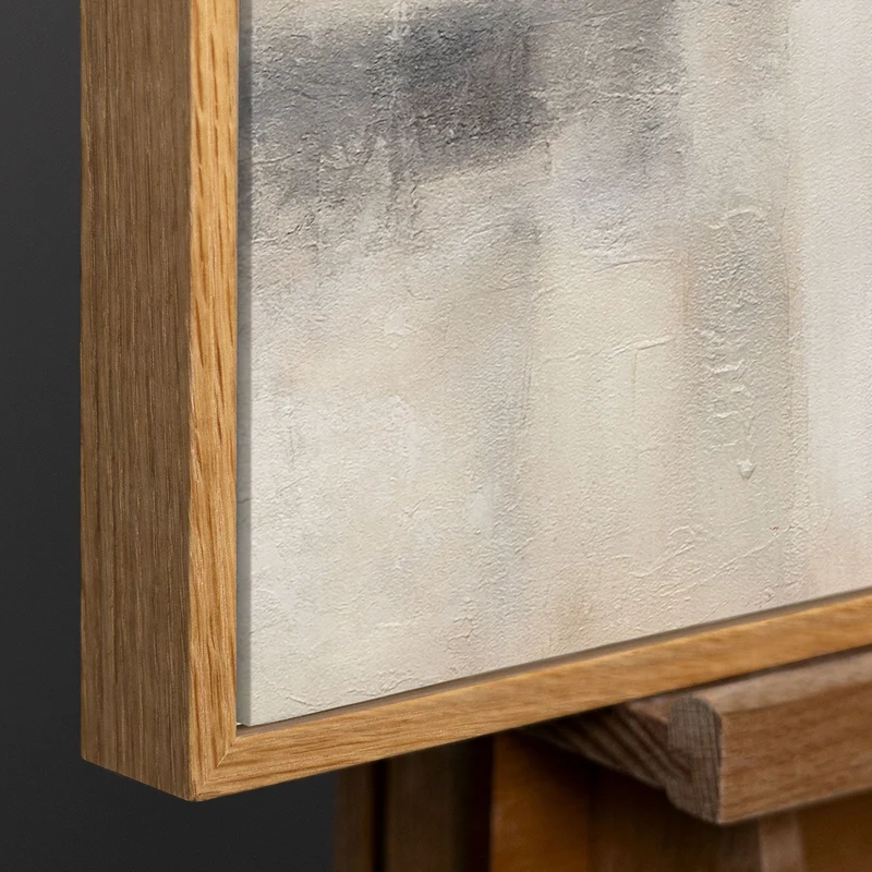 Handgemalte Wandkunst „Geisterhaftes Licht“ – Strukturierte Malerei modern mit Rahmen