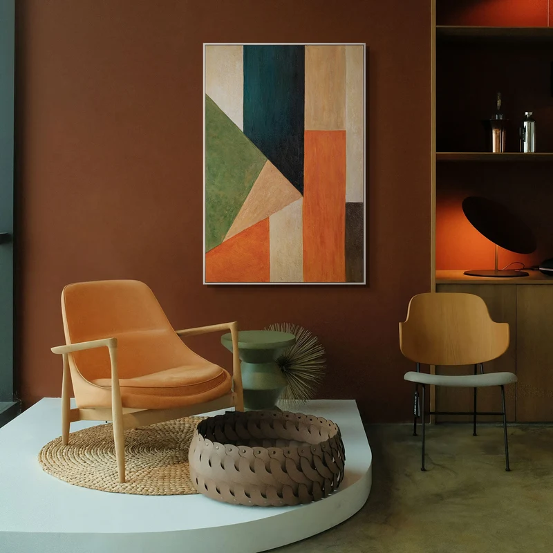 Abstrakte Geometrie Gemälde „Ordnung und Bewegung“ - Acrylmalerei mit Struktur