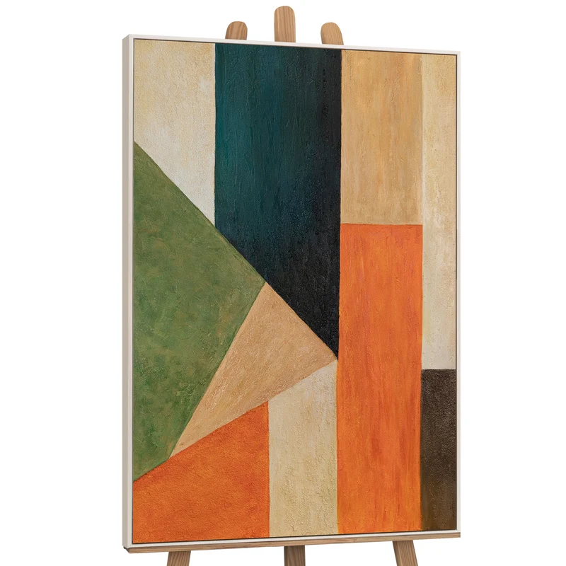 Abstrakte Geometrie Gemälde „Ordnung und Bewegung“ - Acrylmalerei mit Struktur