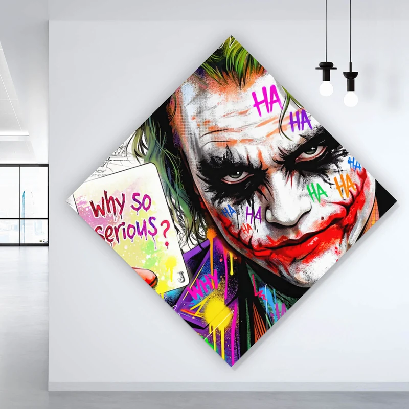 Poster Pop Art Joker mit Karte Raute