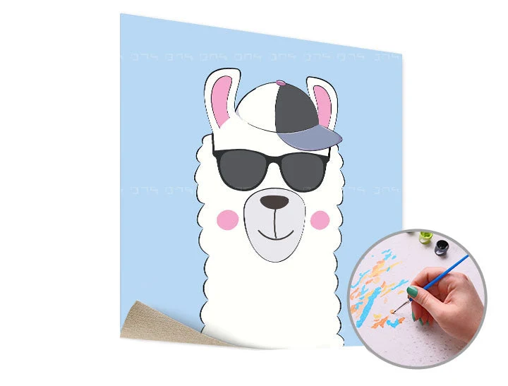 Llama with Glasses Paint by Numbers | Low Difficulty