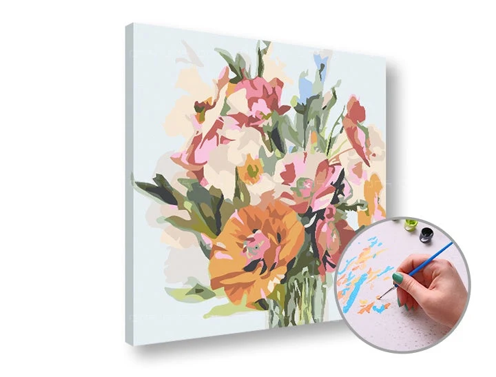 Paint by Numbers Bouquet of Love, Low Difficulty