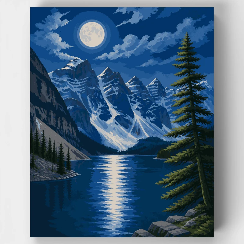 Moonlit Ten Peaks - Paint by Numbers Kit