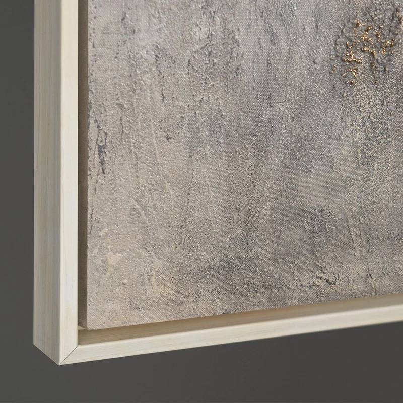 Abstraktes Gemälde mit Rahmen „Goldene Aura“ – Wandkunst mit goldener Struktur