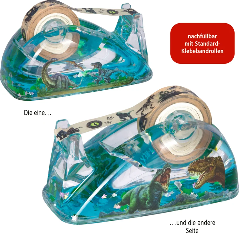 Klebebandabroller T-Rex World – Glitter & Pailletten, inkl. Band